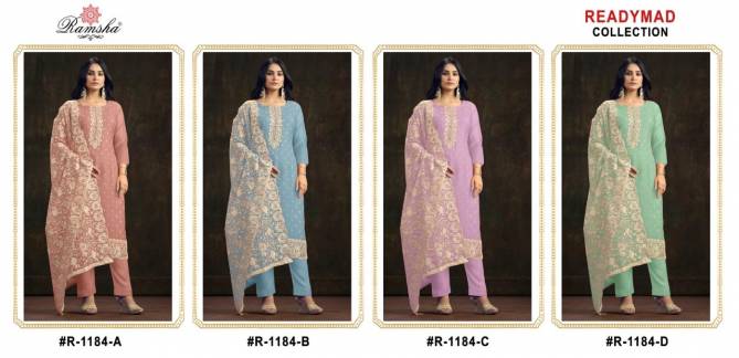 Ramsha R 1184 Nx Organza Readymade Pakistani Suits Wholesale Price In Surat
